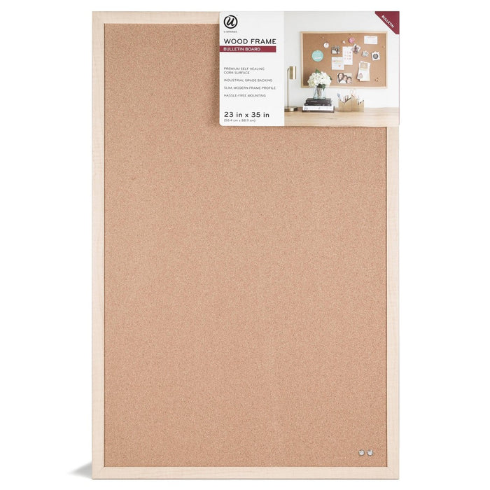 U-Brands 23" x 35" Wood Frame Bulletin Board (LOCAL PICKUP ONLY)