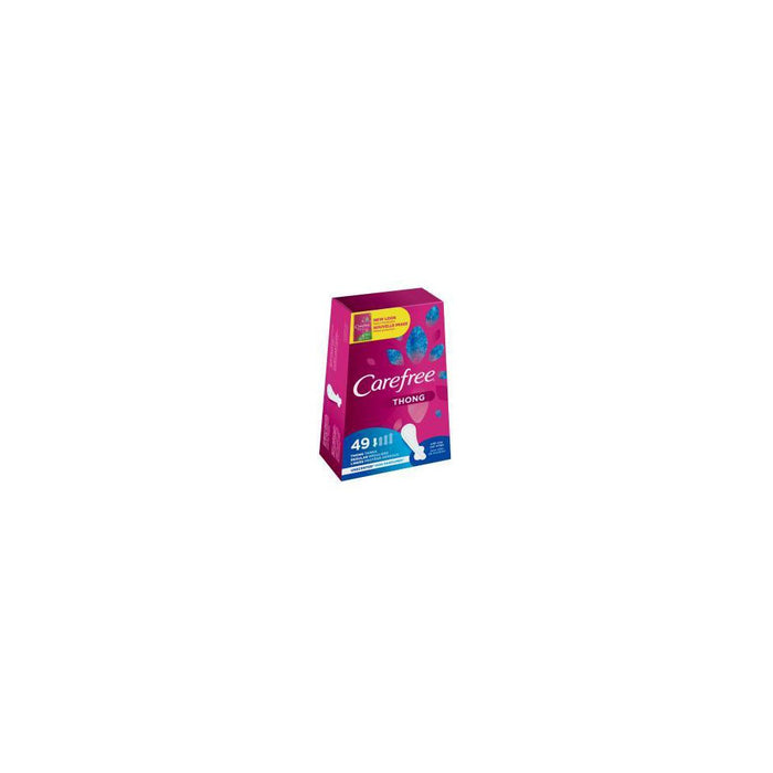 Carefree Thong Pantiliners with Wings - Unscented - 49ct