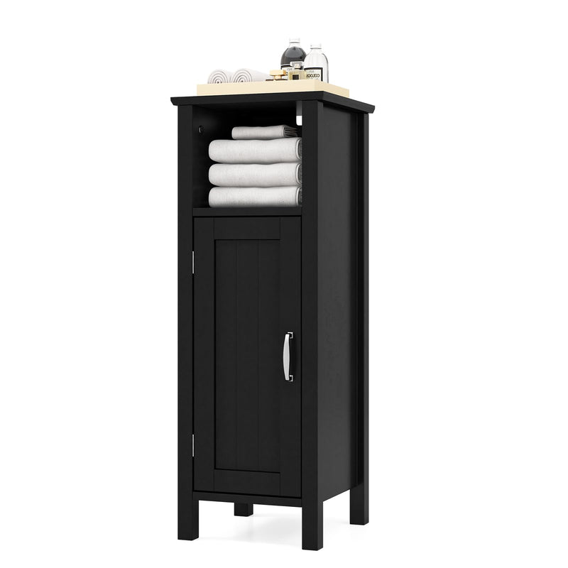 Bathroom Floor Cabinet, Narrow Organizer Console Table Nightstand W/Adjustable Inner Shelves, Freestanding Storage Cabinet For Living Room Kitchen Entryway (Black) (LOCAL PICKUP ONLY)