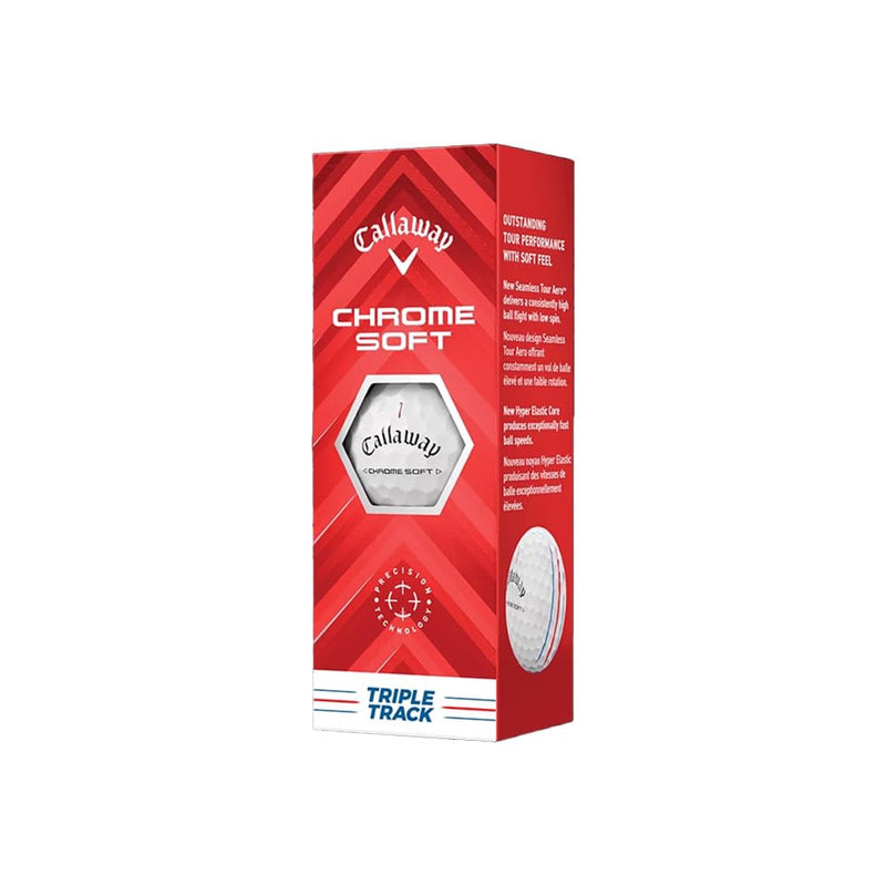 Callaway Golf Balls Chrome Soft Triple Track Balls, White, Pack Of 3, BL CG CHRMSFT 24 TRPLTRK 3B PK