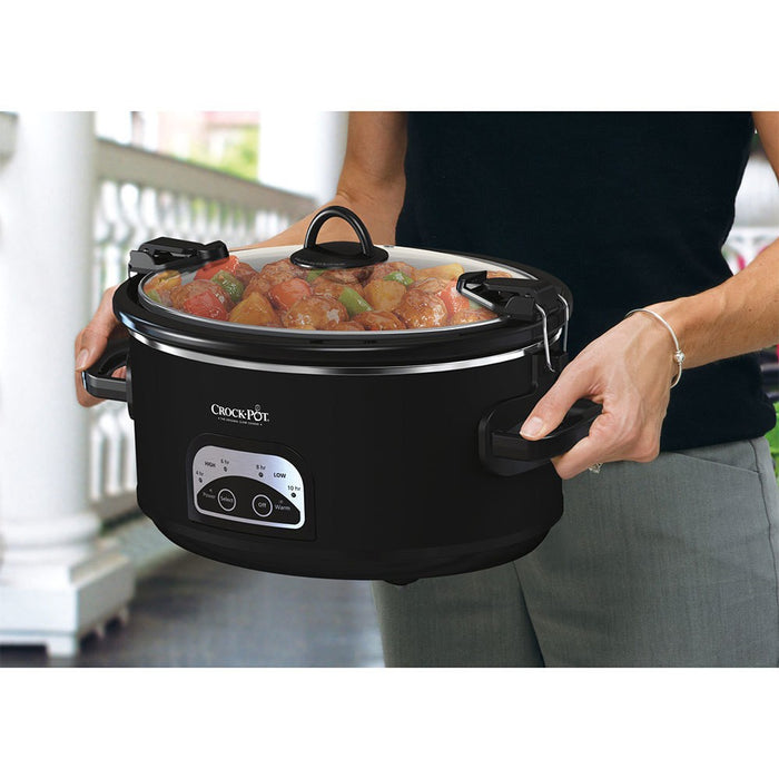 Crock-Pot 6qt Programmable Cook & Carry Slow Cooker Black SCCPVLF605-B