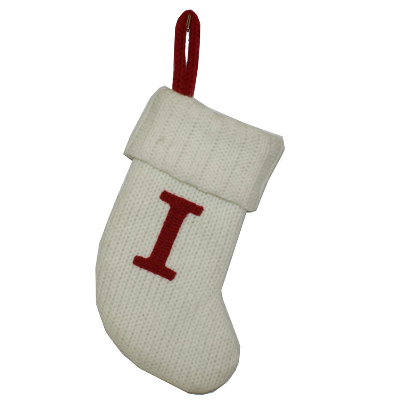 Component 8" Knit Monogram Mini Stocking White - I - Wondershop