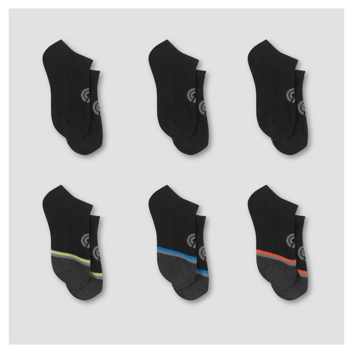 Boys' 6pk Low Cut Socks - C9 Champion Black M