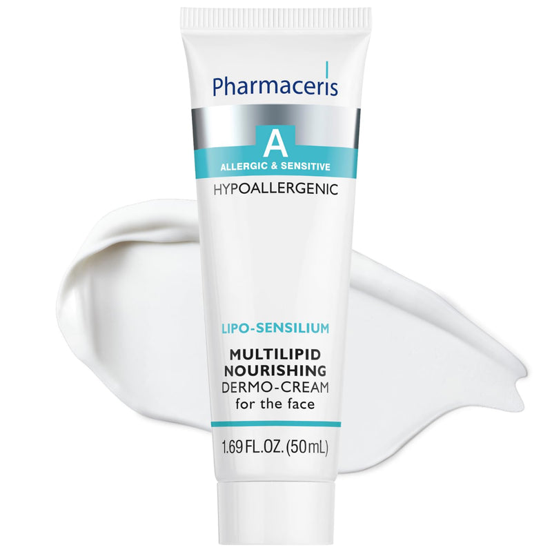 Pharmaceris Nourishing Lipid Face Cream With Emollients & Niacinamide - Supports Skin's Barrier, Moisturizes & Soothes, Rich Cream For Dry, Sensitive & Allergy-Prone Skin, LIPO-SENSILIUM, 1.69 Fl Oz
