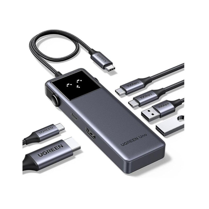 UGREEN Uno 6 in 1 USB-C Hub with 10Gbps USB-C & USB-A Data Ports 4K@60Hz HDMI for MacBook Pro/Air, iPad Pro, Surface, XPS, Thinkpad and More.
