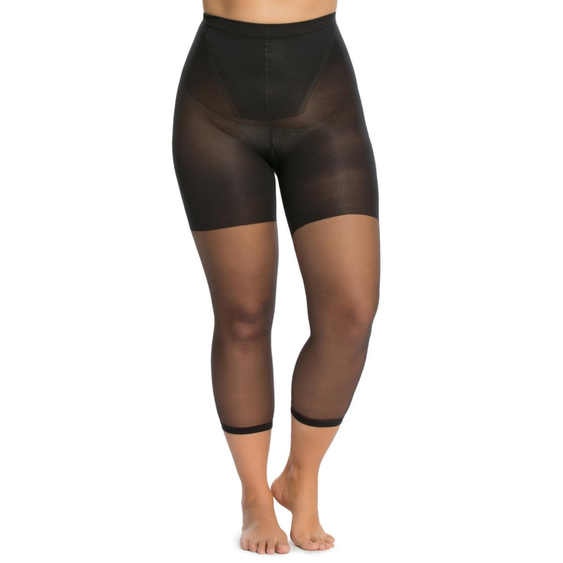 SPANX Power Capri - Body-Shaping Footless Pantyhose For Core Control - Adjustable Length - Comfortable Waistband - Black - D