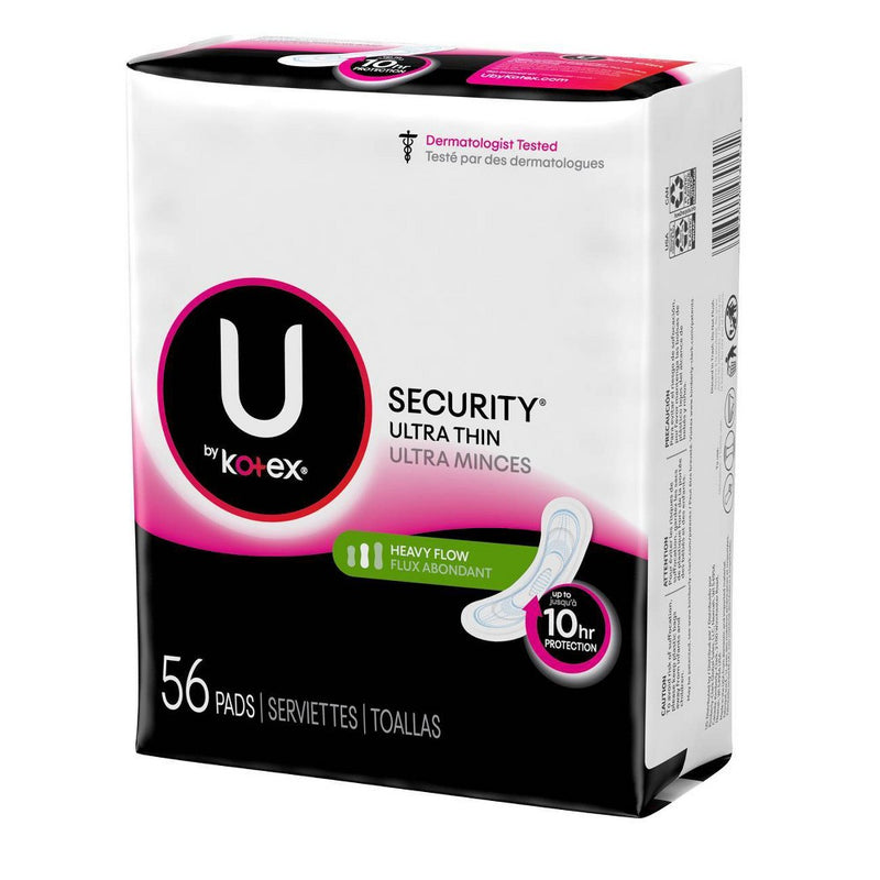 U by Kotex Security Ultra Thin Long Unscented Pads - 56ct