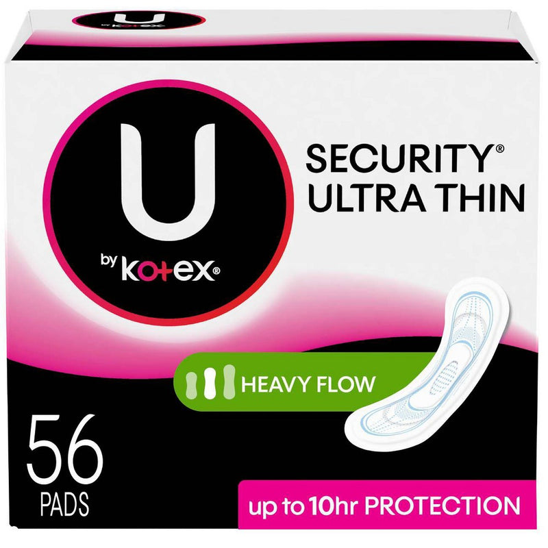 U by Kotex Security Ultra Thin Long Unscented Pads - 56ct