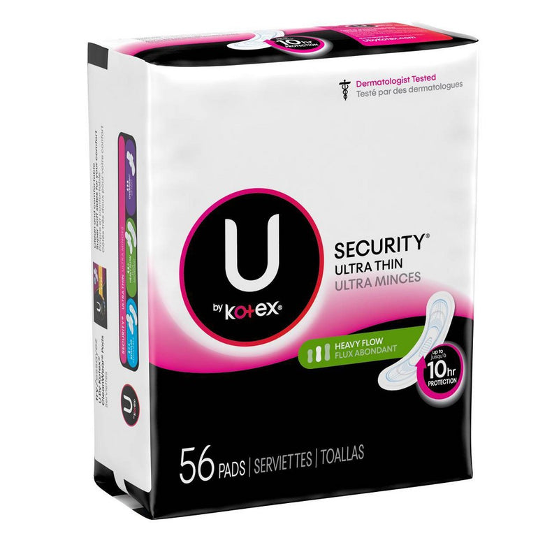 U by Kotex Security Ultra Thin Long Unscented Pads - 56ct
