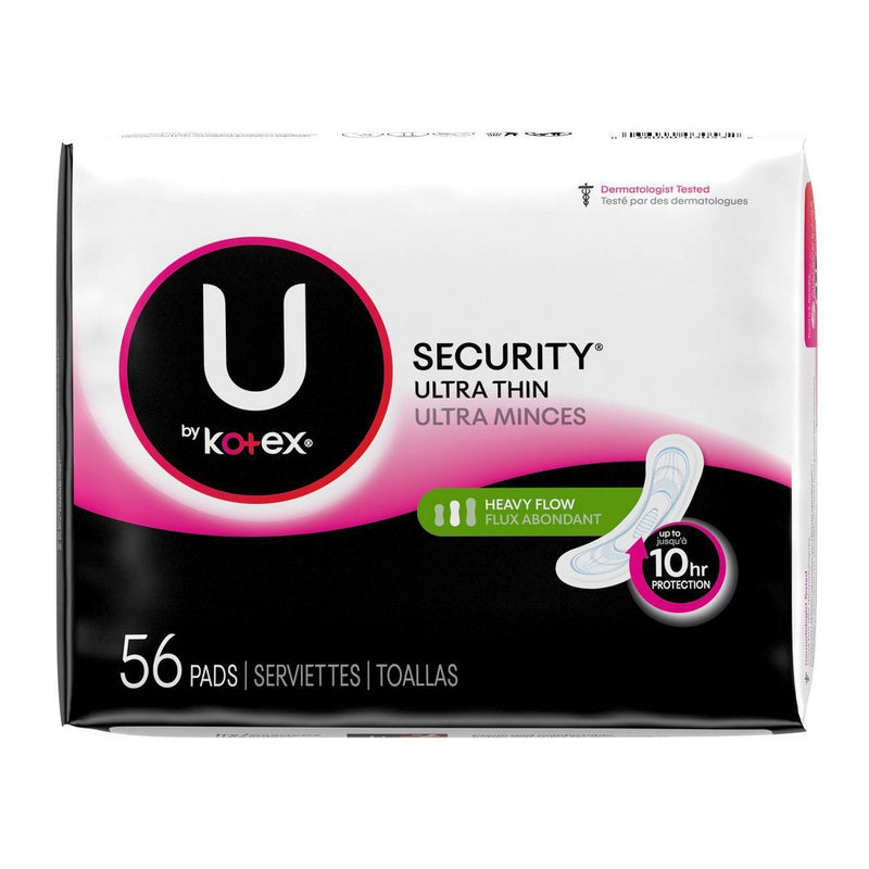 U by Kotex Security Ultra Thin Long Unscented Pads - 56ct