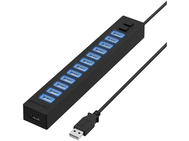 Sabrent 13 Port High Speed USB 2.0 Hub w/ Power Adapter & 2 Control Switches