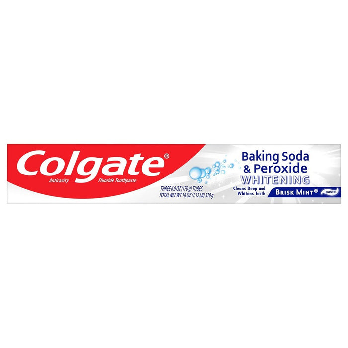 Colgate Baking Soda and Peroxide Whitening Toothpaste - Brisk Mint - 6oz/3pk