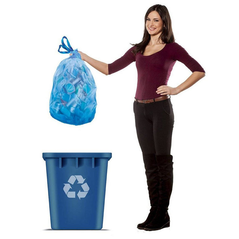 Hefty Recycling Blue Tall Kitchen Drawstring Trash Bags - 13 Gallon - 60ct