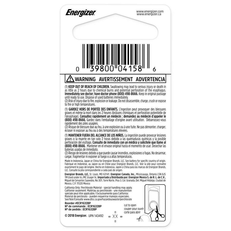Energizer 1632 Batteries Lithium Coin Battery