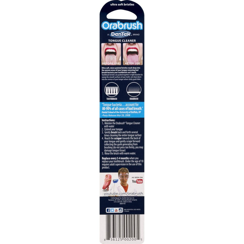 Orabrush Tongue Cleaner by DenTek Helps Fight Bad Breath - 1ct
