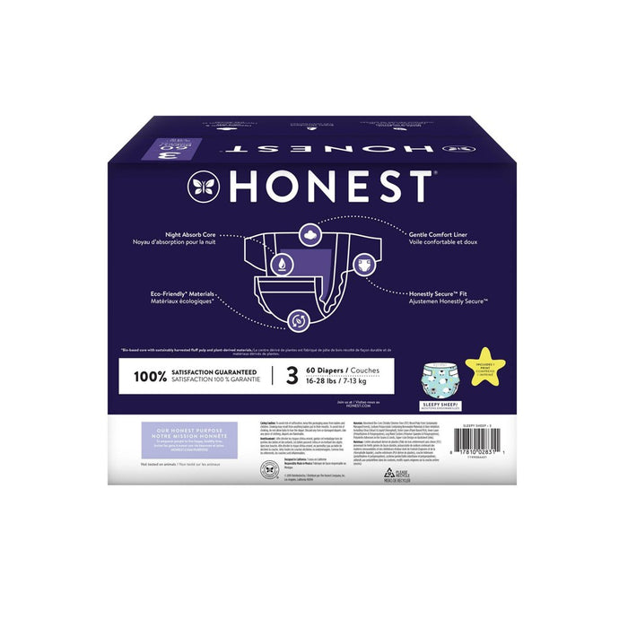 The Honest Company Overnight Diapers Sleepy Sheep - Size 3 (60ct)