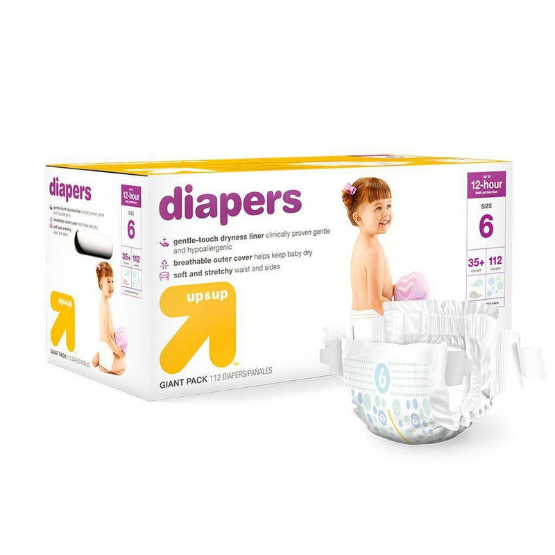 Diapers Giant Pack Size 6 - 112ct - Up&Up&