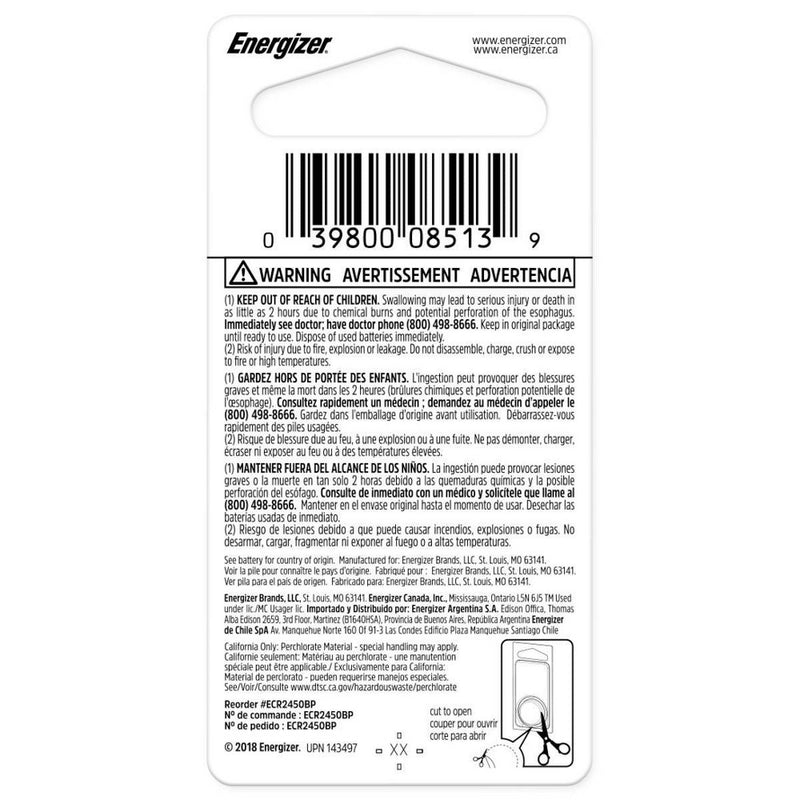Energizer 2450 Batteries Lithium Coin Battery