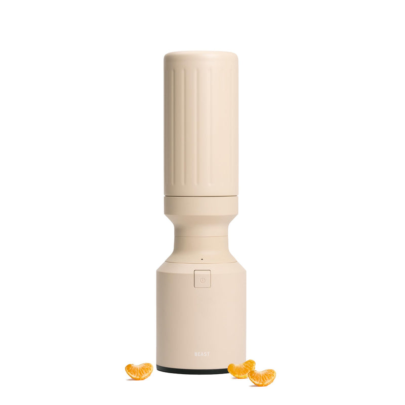 Beast Mini 600 Stainless Steel | Mini Countertop Kitchen Blender | Insulated Stainless Steel Vessel | Smoothies, Shakes, Dressings, Sauces, Dips | Portable Straw Caps And Lids | 600W (Sand)