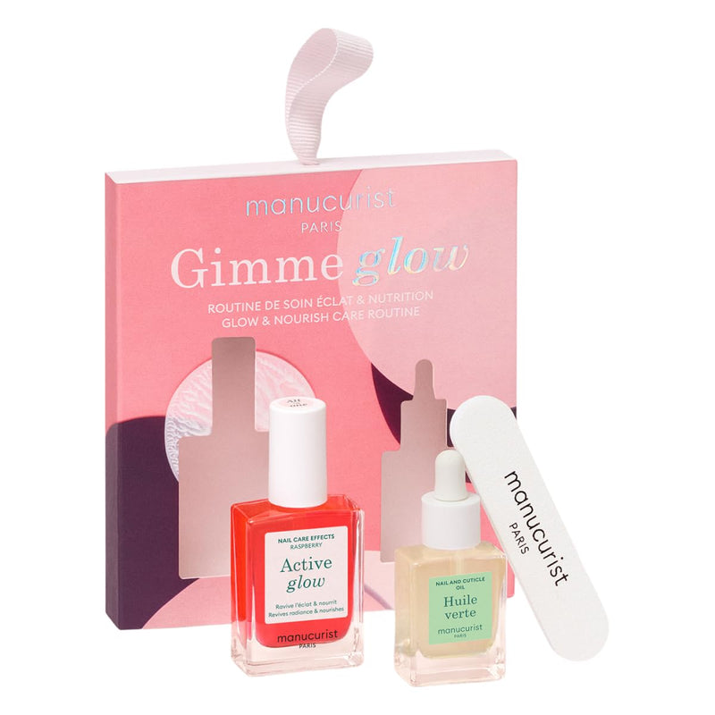 Manucurist Active Glow Raspberry Gift Set With Green Oil