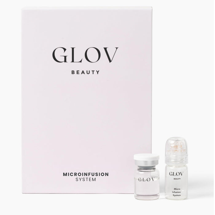Glov Beauty Micro Infusion System For Face & Lips – 0.25Mm 24K Gold Cosmetic Facial Stamp With Hyaluronic Acid, Collagen Peptides & Licorice Root Serum Ampoules (2X Infusion Application, 6X Serums)