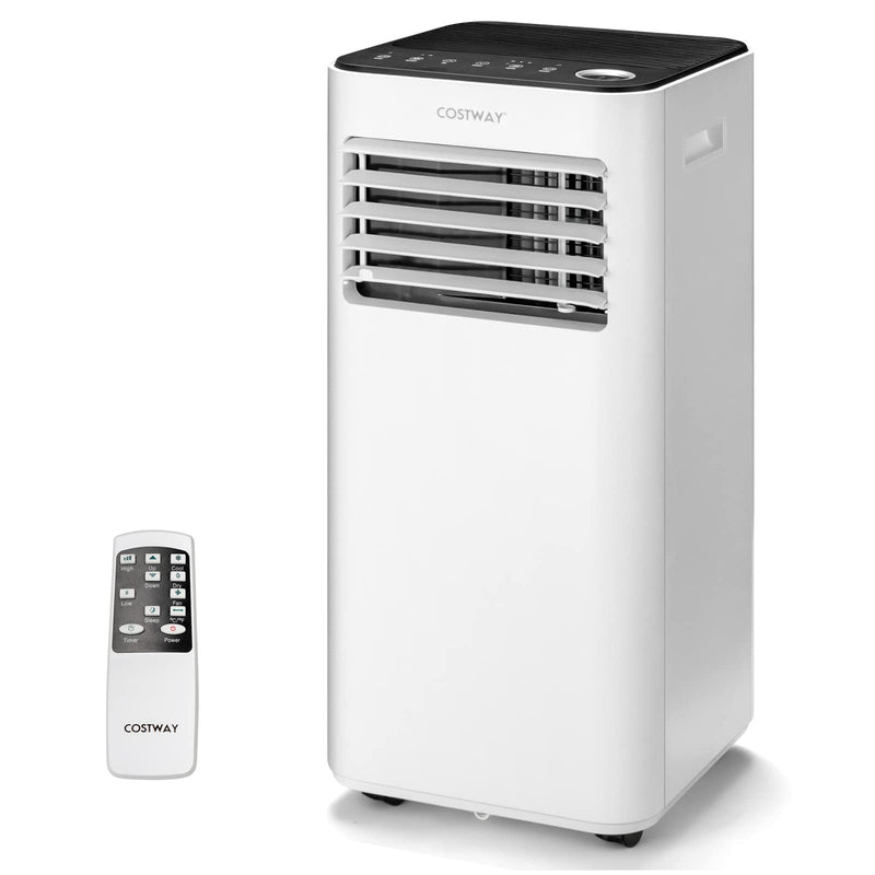 COSTWAY 10000 BTU Portable Air Conditioner, With Fan & Dehumidifier Mode, Quiet AC Unit With Sleep Mode, 2 Speeds, 24H Timer, LED Display, Remote Control, Cool Rooms Up To 350 Sq.Ft For Bedroom, Dorms (LOCAL PICKUP ONLY)