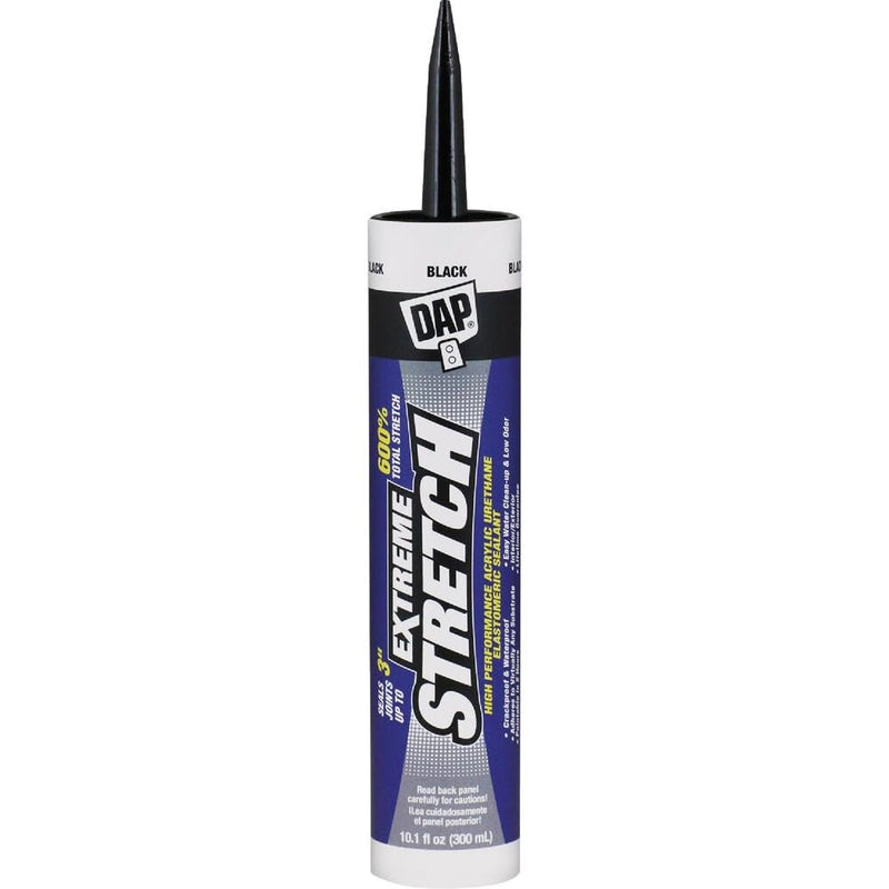 DAP Extreme Stretch Acrylic Urethane Premium Elastomeric Sealant, Black, 10.1 Oz (7079818713)