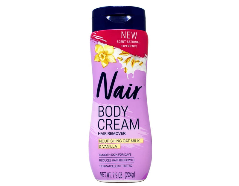Nair Nourishing Oat Milk & Vanilla Body Cream, Hair Remover 7.9 Oz (224G), White