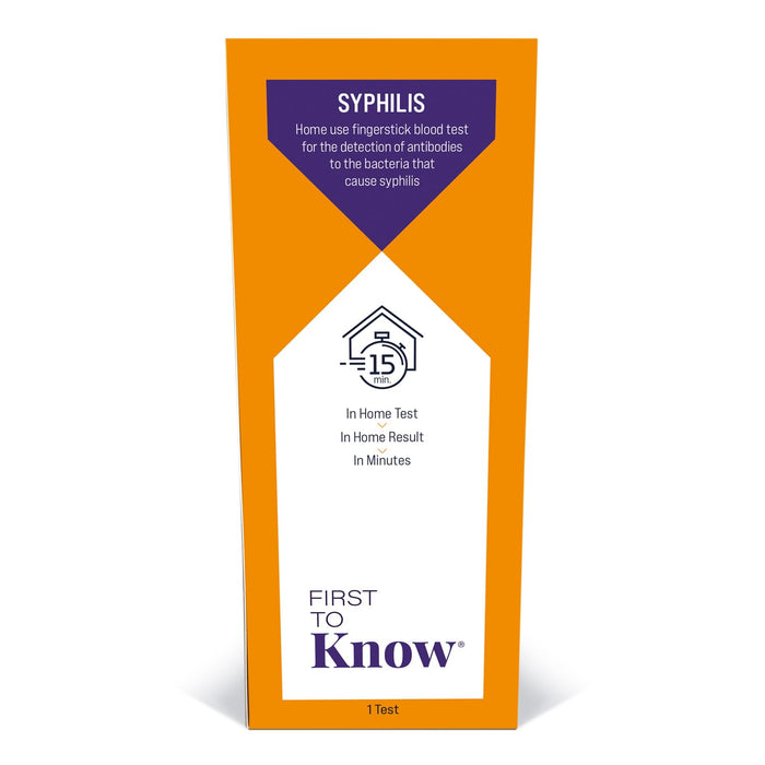 First To Know® Syphilis Test, In Home Fingerstick Blood Test With In Home Result In 15 Minutes, Discrete, Lab Accurate Testing (1 Test)