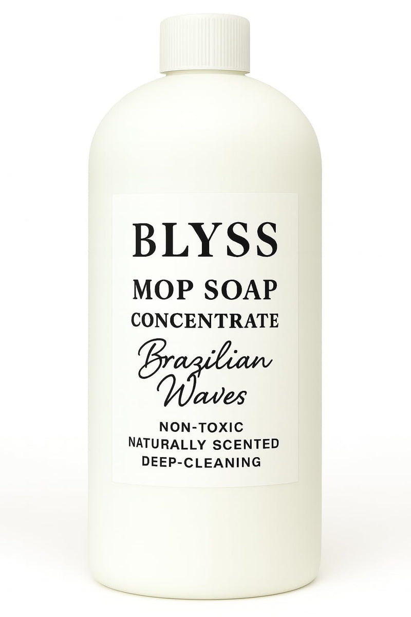 Blyss Mop Soap Brazilian Waves, Floor Cleaner For Mopping, Luxury Scented Mop Soap, LVP Vinyl Laminate And Hardwood Floor Cleaner Solution, Plant Powered Floor Cleaner