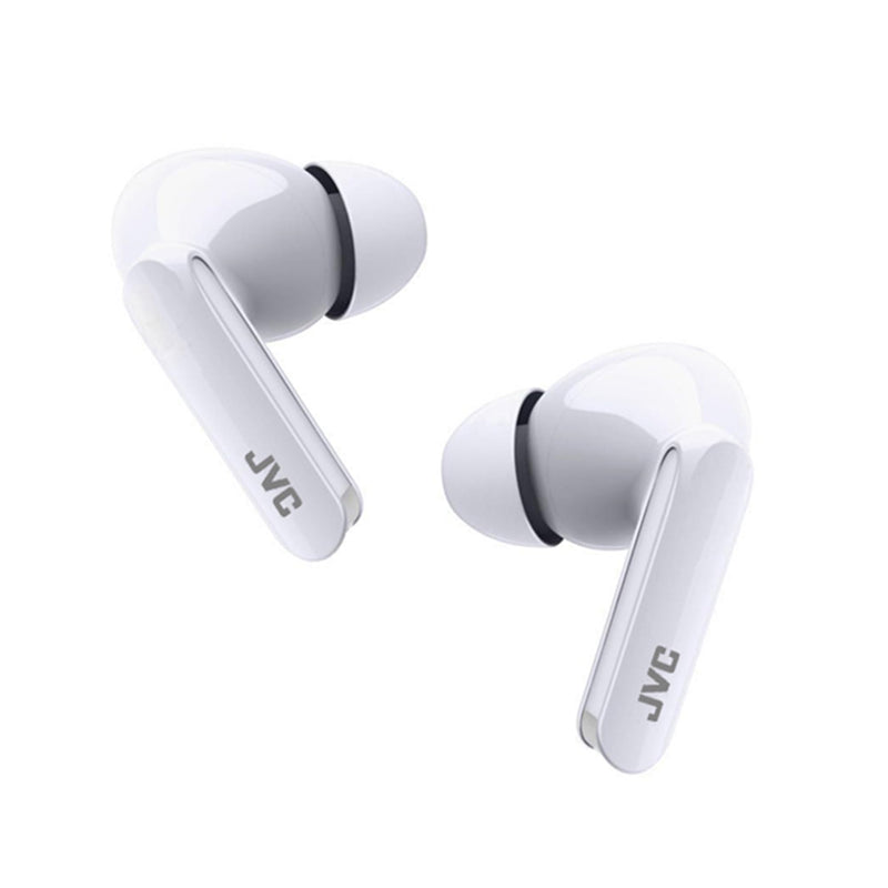 JVC Ultra Compact True Wireless Earbuds Headphones, Total 12 Hour Battery Life, Sound With 13Mm Driver, USB-C Connection - HAB5TW (White)