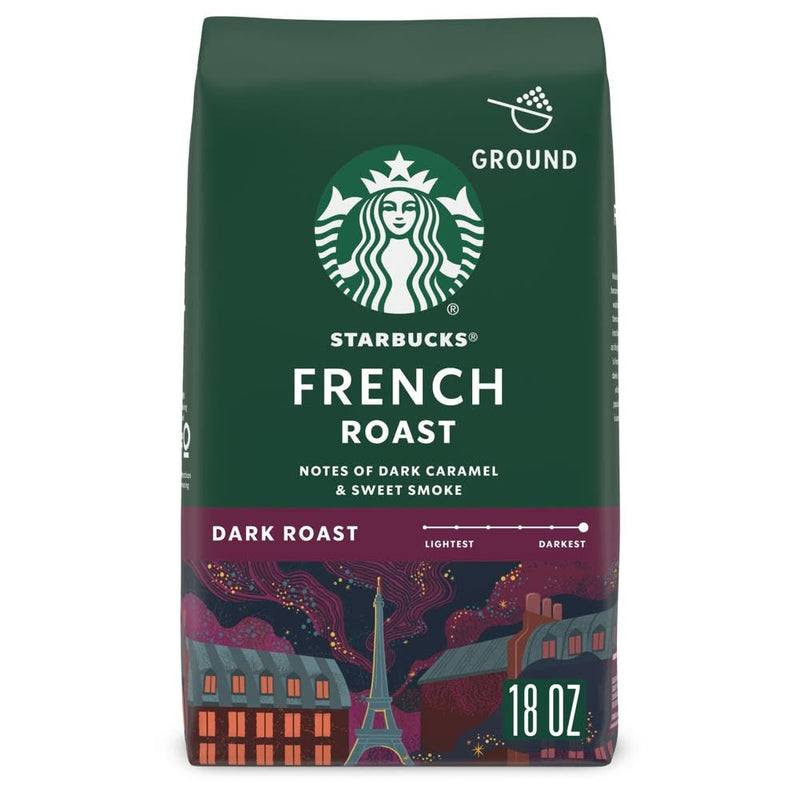 Starbucks Ground Coffee, Dark Roast Coffee, French Roast 100% Arabica, 1 Bag (18 Oz)