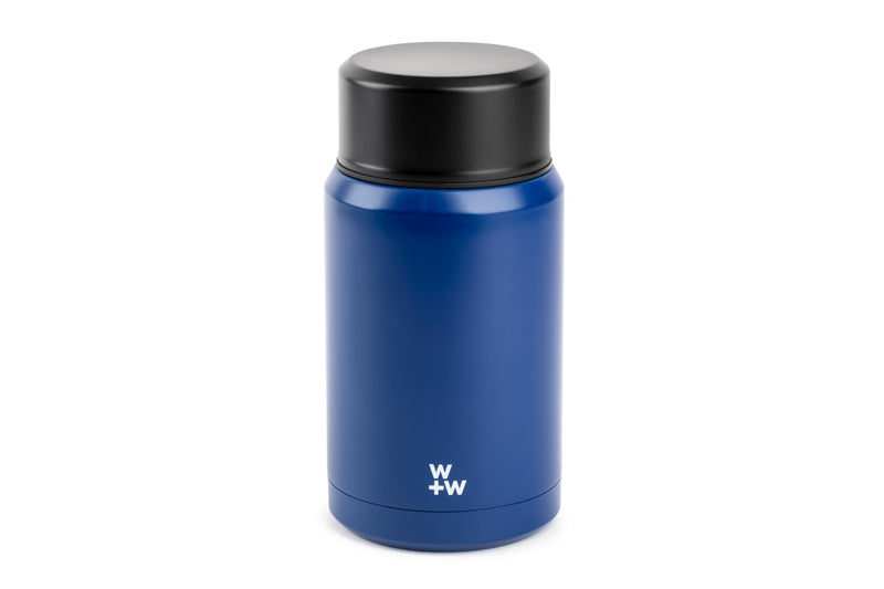 W + W Stainless Steel Double-Wall Insulated Food Jar And Collapsible Spoon - 20 Oz - Hurricane And Onyx