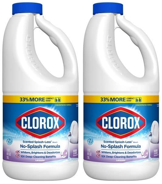 Clorox Splash-Less Bleach, Concentrated Formula, Lavender Scent, 40 Ounce Bottle - Single