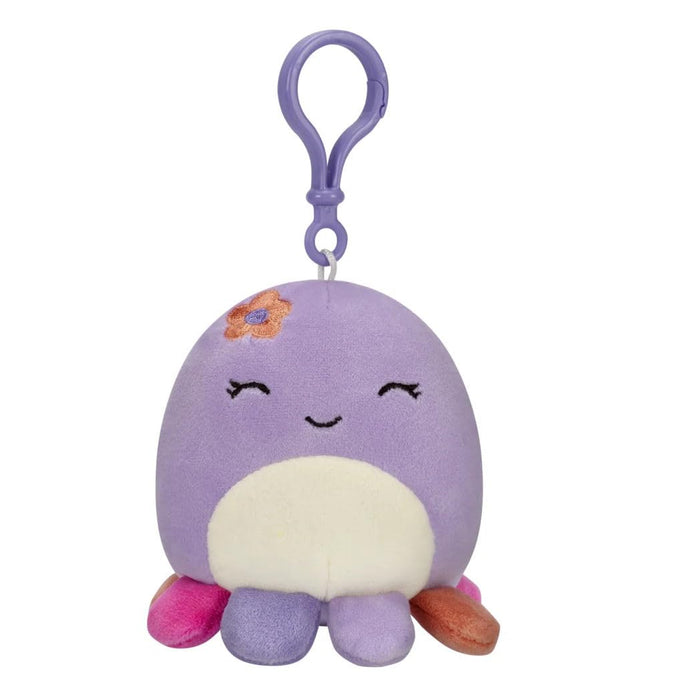 Squishmallows 3.5" Clip-On Beula - Purple Octopus Tentacles and Flower