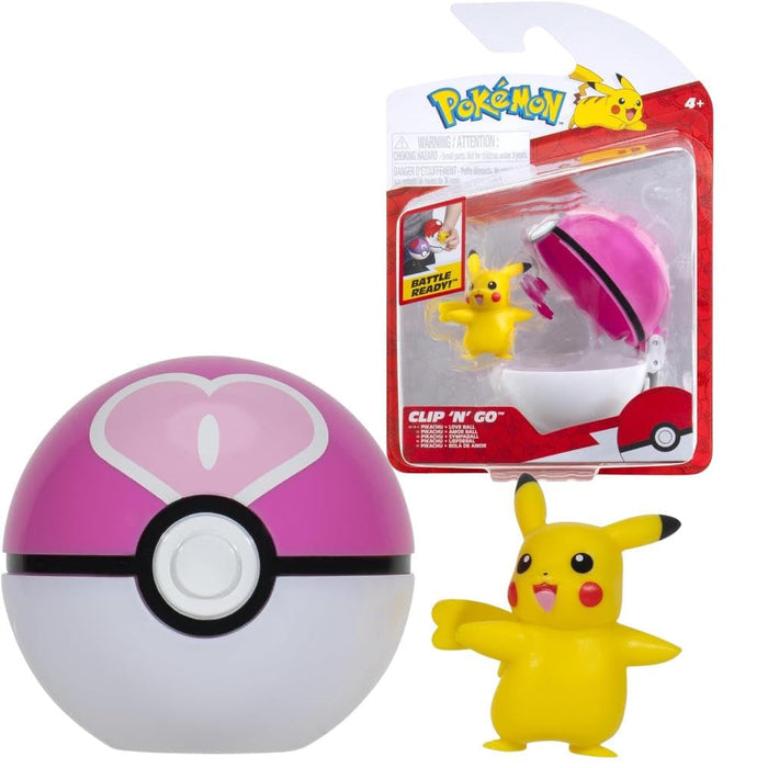 Pokemon Pikachu with Love Ball Clip 'N' Go Figure