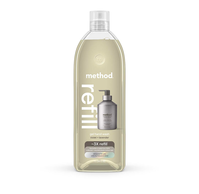 Method Premium Gel Hand Wash Refill, Violet + Lavender, 34 Ounce, 1 Pack, Packaging May Vary (Packaging May Vary)