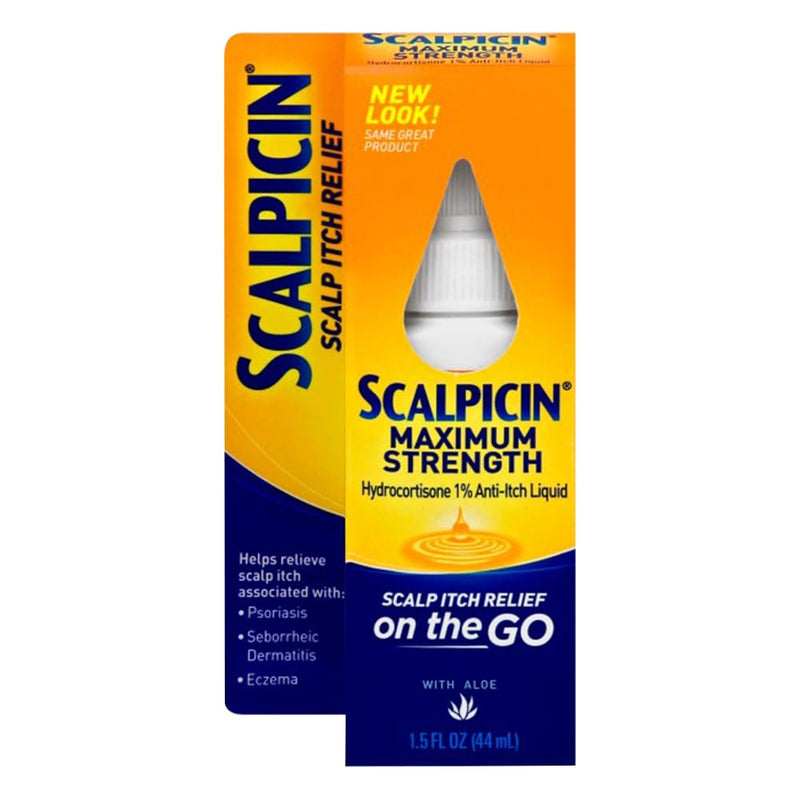 Scalpicin Maximum Strength Scalp Treatment Liquid For Itchy Scalp, Seborrheic Dermatitis & Psoriasis Scalp Treatment, Fragrance-Free, 1.5 Fl Oz