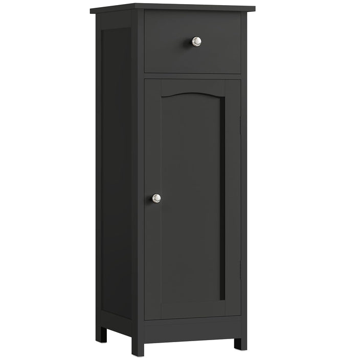 Iwell Bathroom Floor Cabinet, Small Bathroom Storage Cabinet With Drawer & Storage Shelf, Free-Standing Organizer Cabinets For Hallway/Living Room, Black (LOCAL PICKUP ONLY)