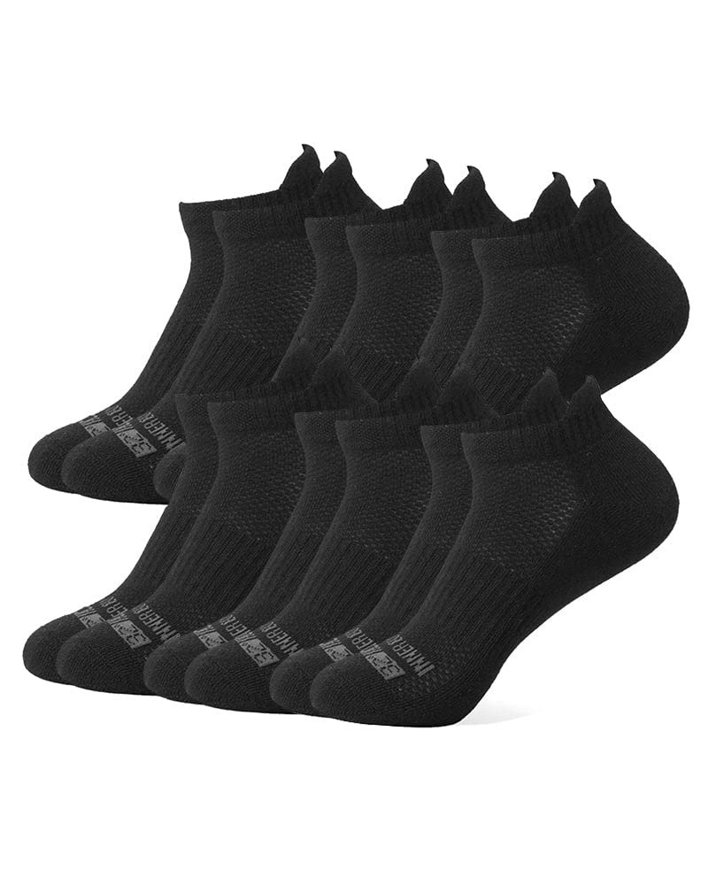 32 Degrees Women's 6 Pack Comfort Ankle Socks | Anti-Odor | Cushioned Heel |Arch Support | Active | Casual | Work, Black, Medium