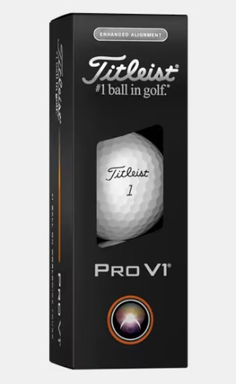 Titleist Pro V1 Golf Balls (White, 3Pk, Enhanced Alignment) 1 Sleeve 2025