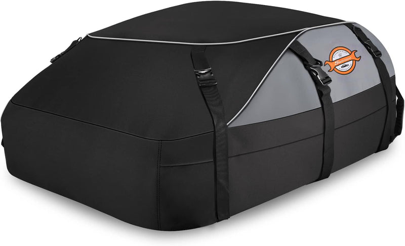 Sailnovo Rooftop Cargo Carrier Roof Bag, 20 Cubic Feet Soft Waterproof Car Roof Bag Fit Cars With/Without Rack, 6 Tie-Down Straps, 6 Door Hooks, Foldable Car Top Carrier For Road Trip Camping Travel