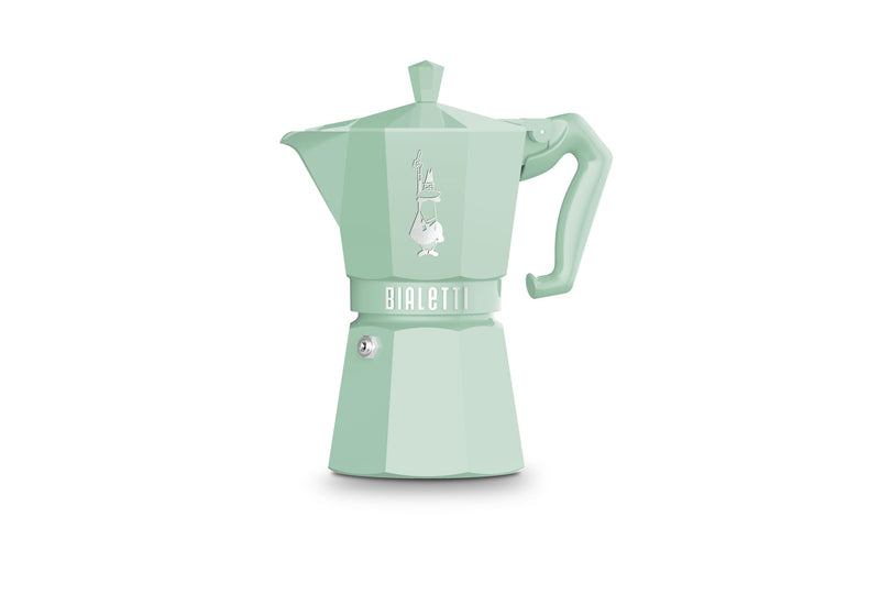 Bialetti Mocha Exclusive Light Mint 6 Cup Open Fire (Coffee Maker, Espresso Maker, Makinetta)