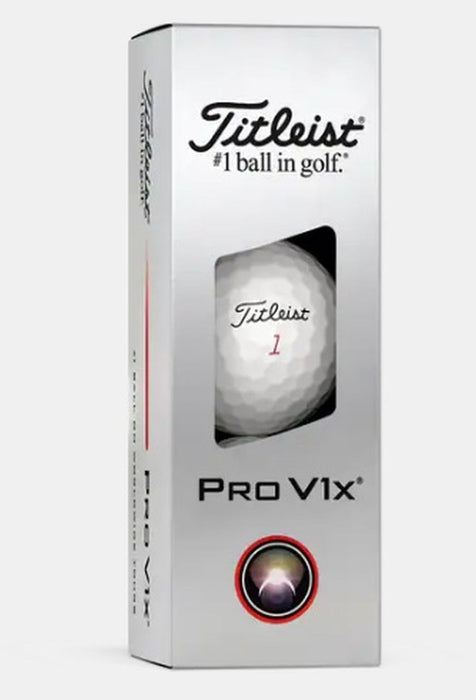 Titleist Pro V1x Golf Balls (White, 3Pk) 1 Sleeve 2025