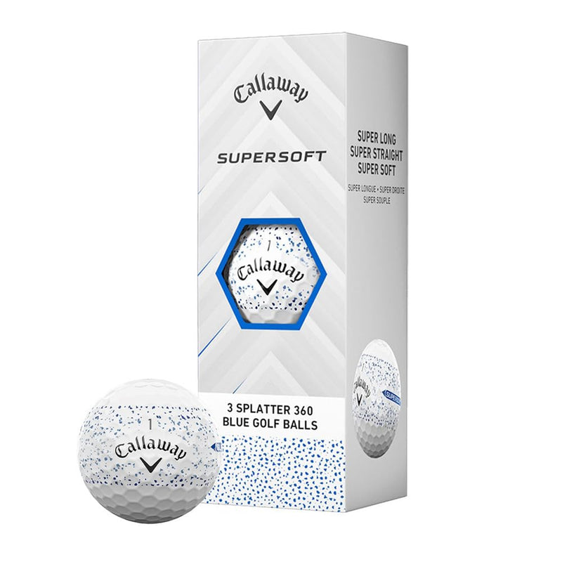 Callaway 1 Sleeve (3 Balls) Golf Certified Ball Supersoft 25 White X Blue