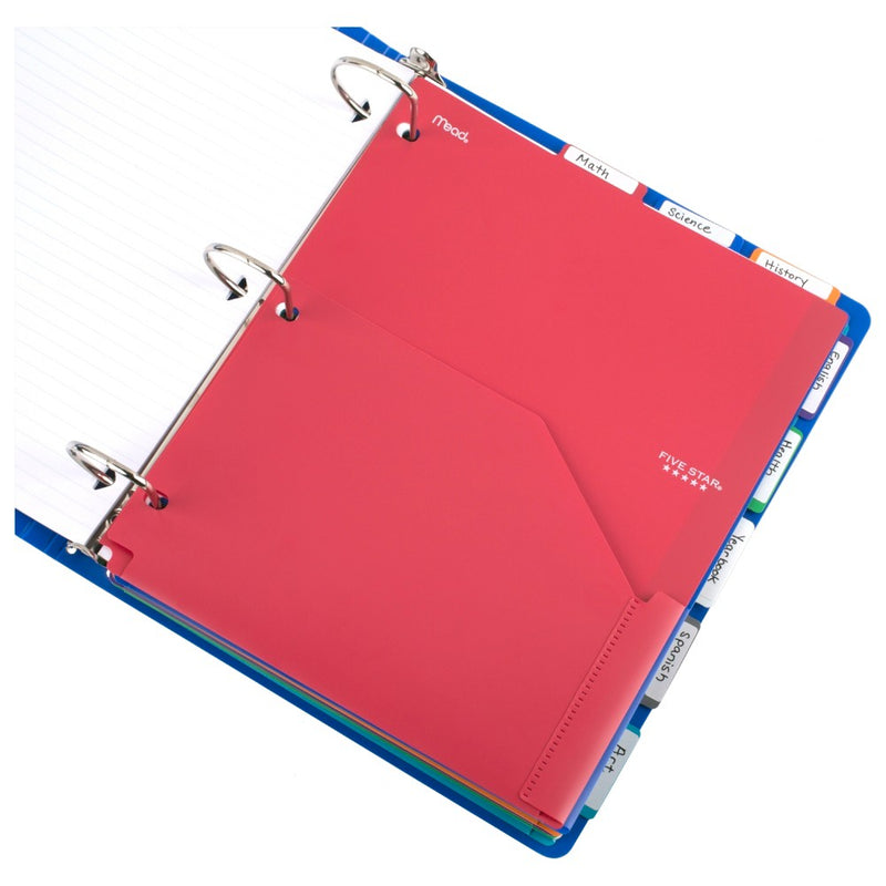 Five Star 8-Tab Binder Dividers with Pocket Multicolor