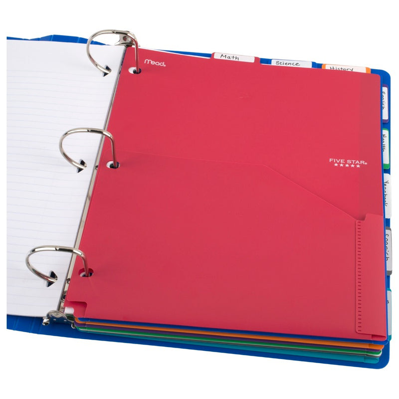 Five Star 8-Tab Binder Dividers with Pocket Multicolor