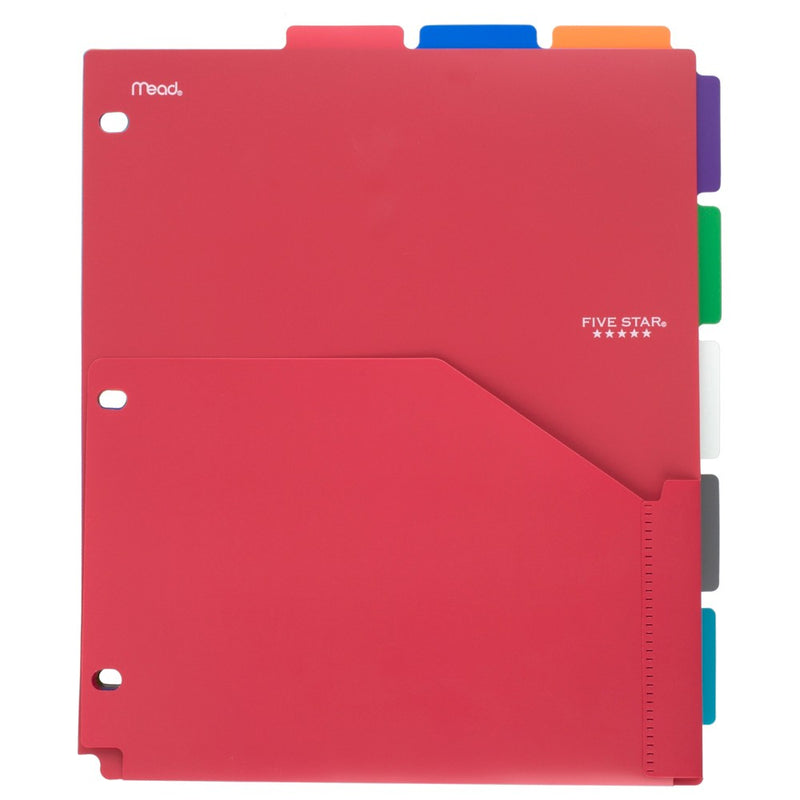 Five Star 8-Tab Binder Dividers with Pocket Multicolor