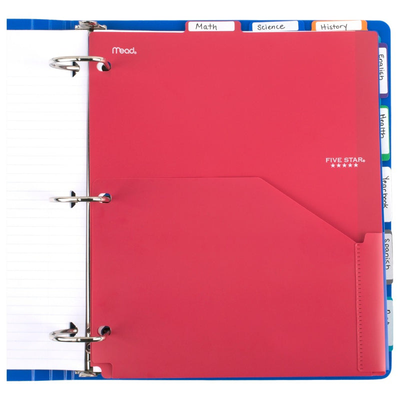 Five Star 8-Tab Binder Dividers with Pocket Multicolor