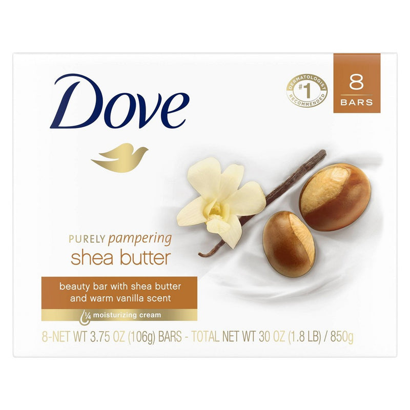 Dove Purely Pampering Shea Butter with Warm Vanilla Beauty Bar Soap - 3.75oz/8ct